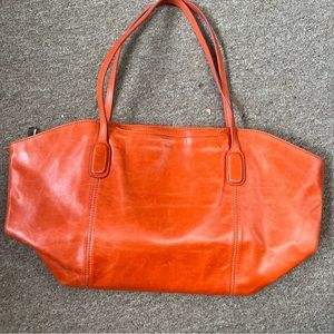 HOBO orange leather purse. Perfect for fall! Pumpkin orange color.